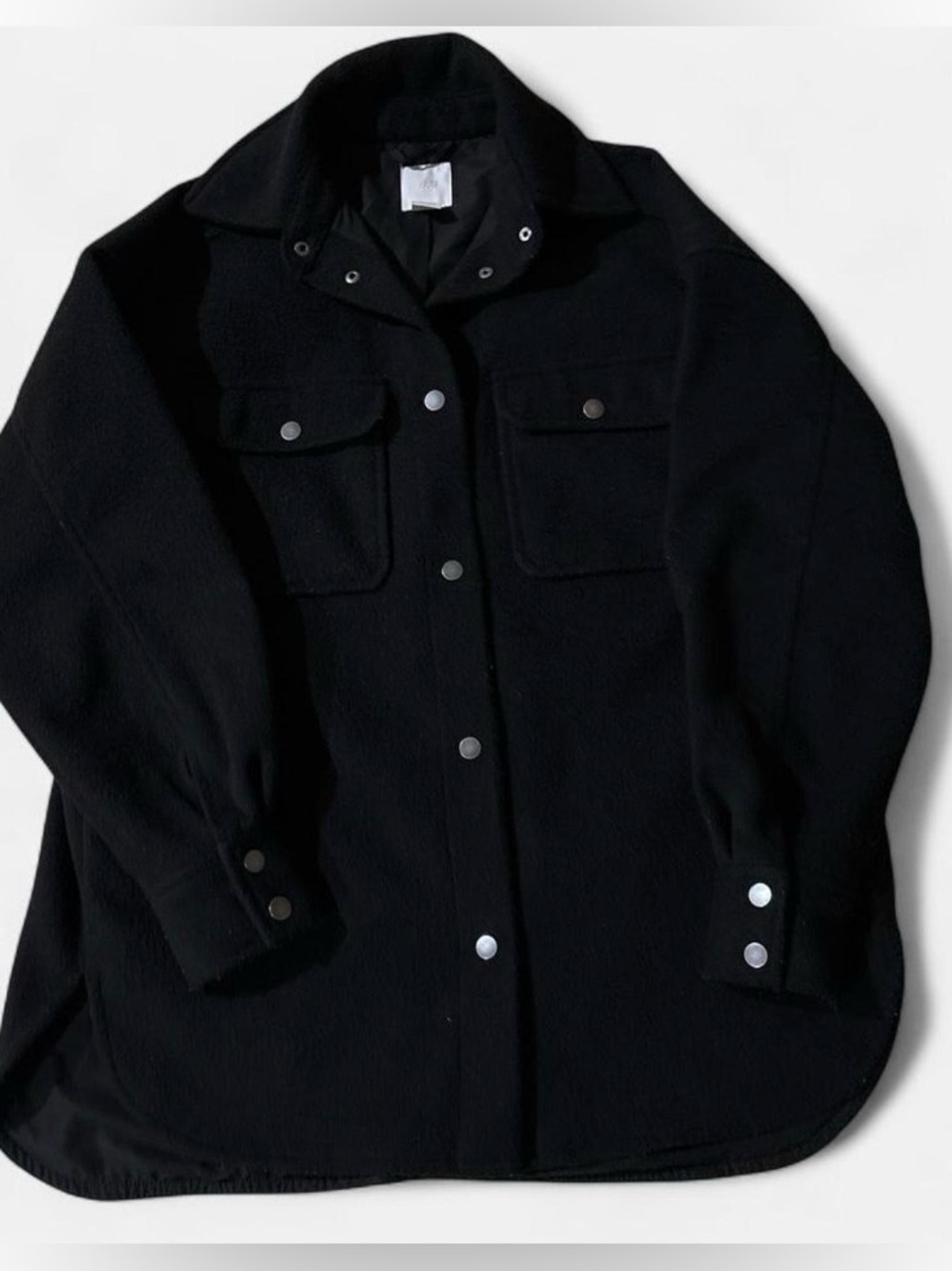 H&M Black Utility Jacket with Snap Buttons. NEW NEWER WORN. NO TAGS